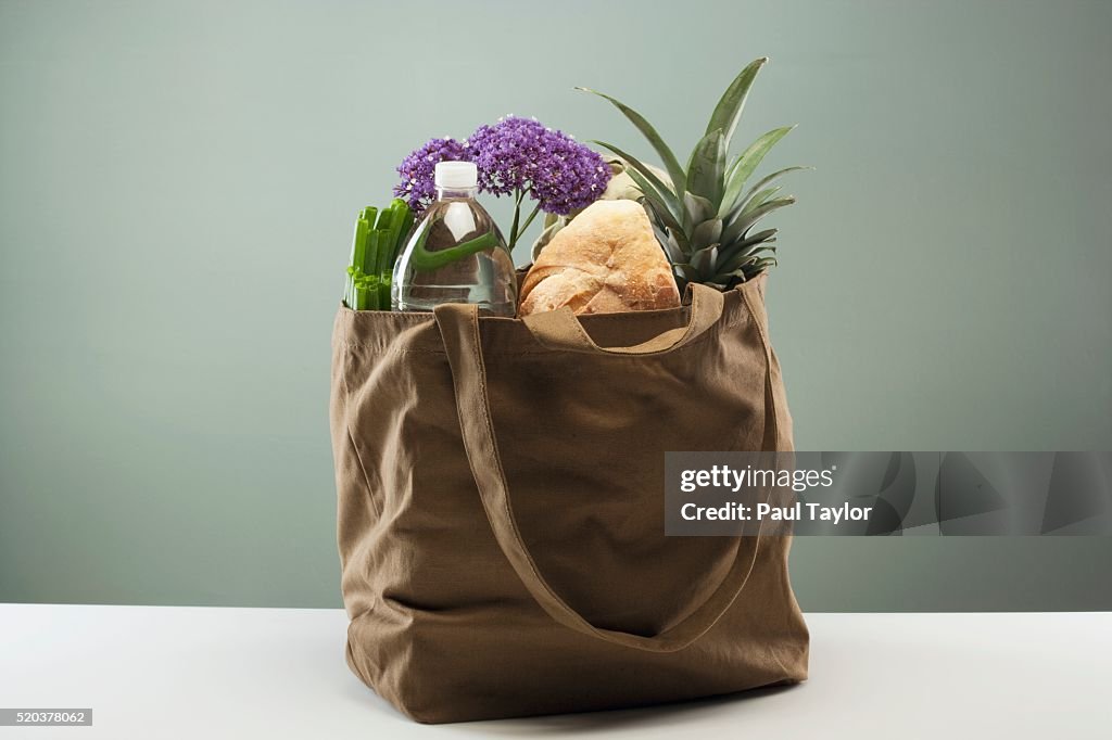 Groceries in Tote Bag