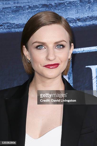 Actress Faye Marsay arrives at the premiere of HBO's "Game of Thrones" Season 6 at the TCL Chinese Theatre on April 10, 2016 in Hollywood, California.