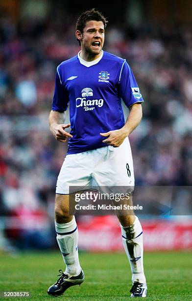 James Beattie of Everton during the Barclays Premiership match between Middlesbrough and Everton at the Riverside Stadium on January 16, 2005 in...