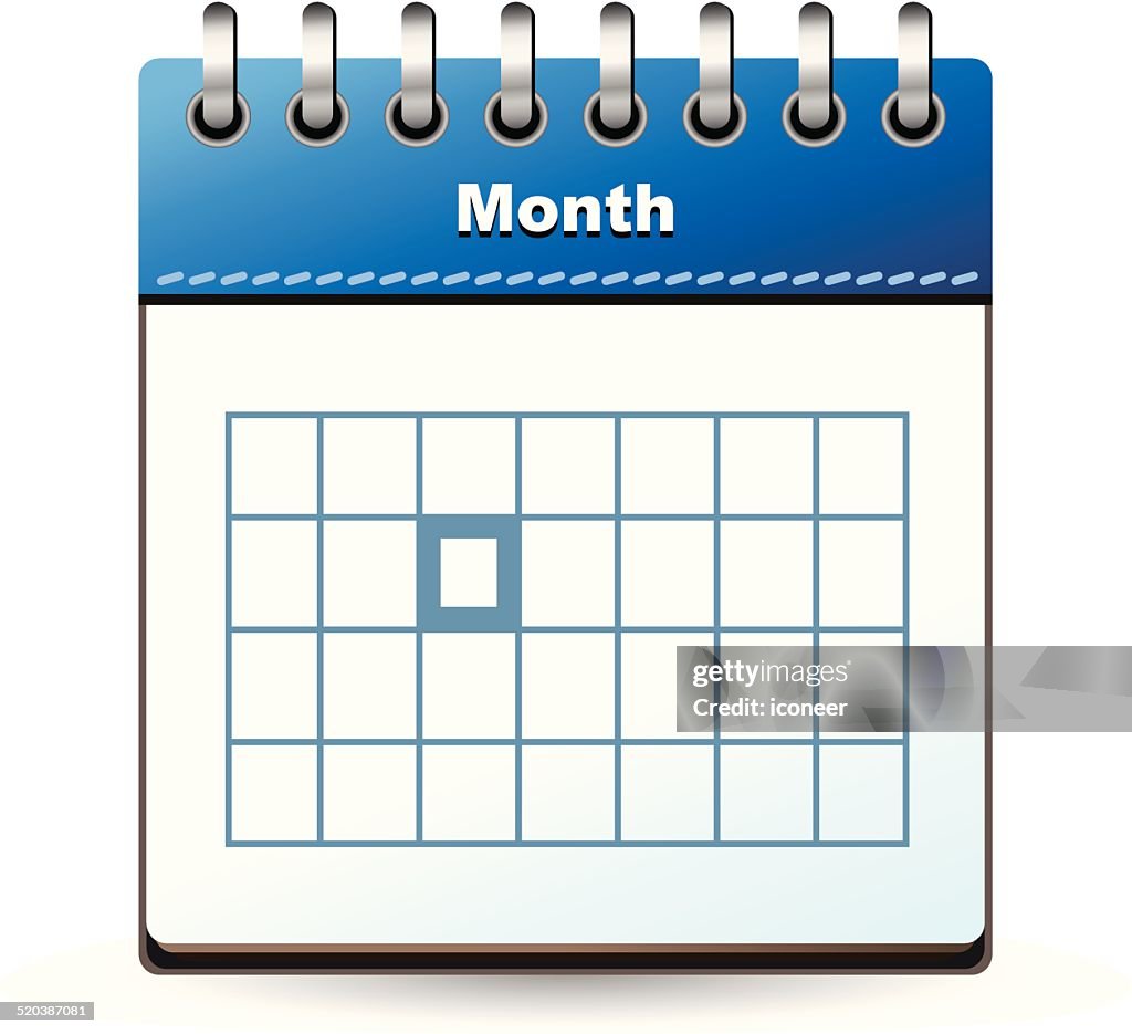 Calendar icon blue with marked day