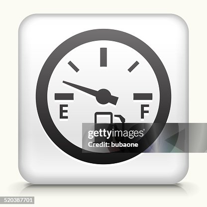 Square Button with Empty Fuel Meter Square Button with Empty Fuel Meter