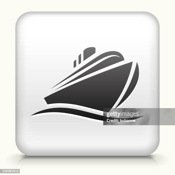 square button with cruiseliner - spartan cruiser stock illustrations