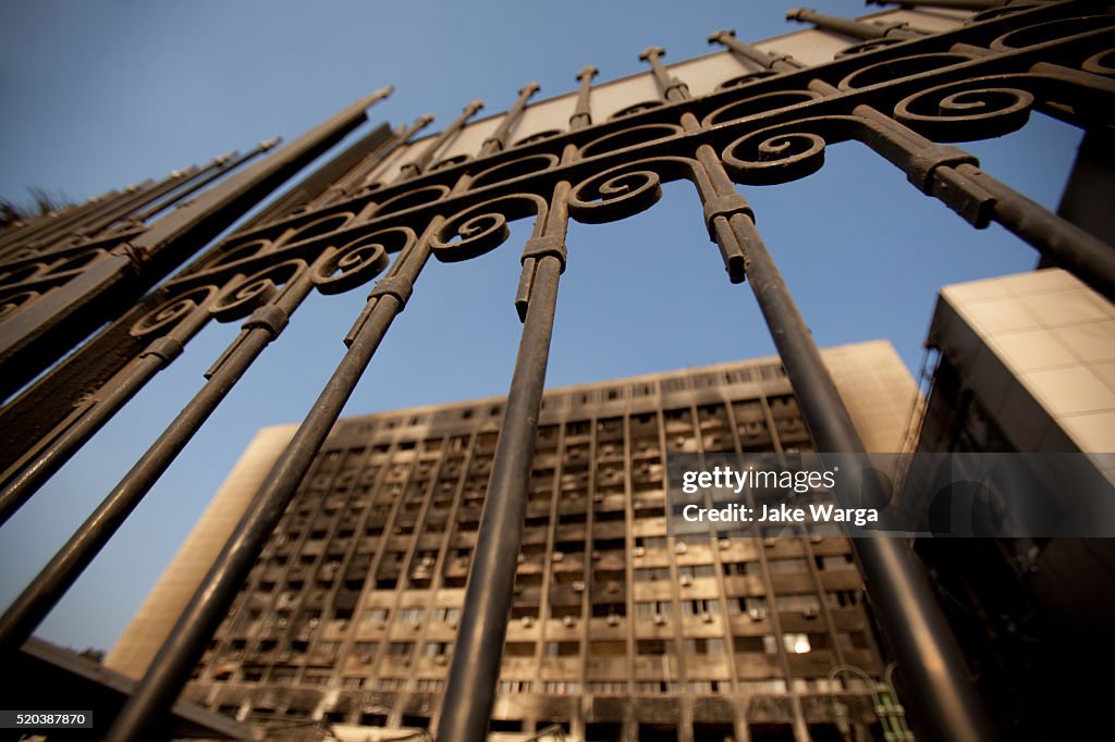 National Democratic Party Headquarters, burned, Cairo, Egypt