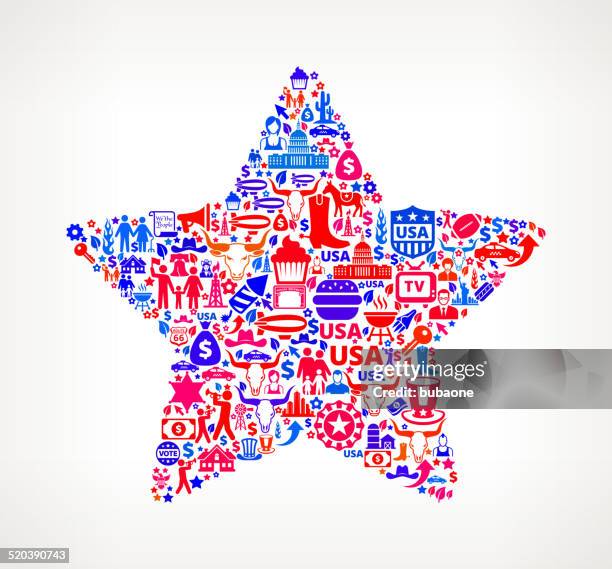 star us royalty free vector art pattern - bison burger stock illustrations