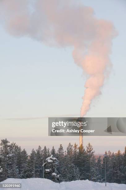 heating plant in saariselka in northern finland - saariselka stock pictures, royalty-free photos & images