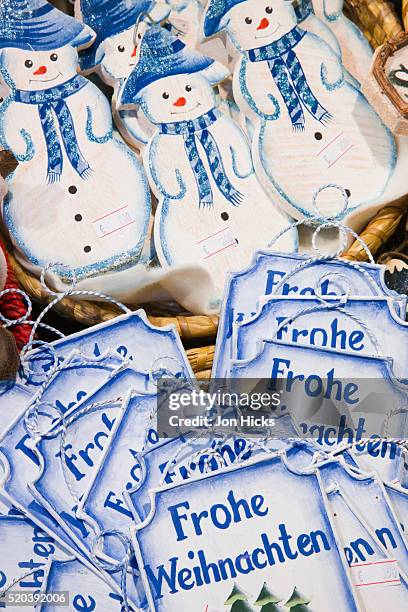 snowman ornaments and christmas cards - vintage snowman stock pictures, royalty-free photos & images