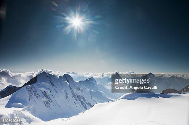view from punta gnifetti - schweizer alpen stock-fotos und bilder