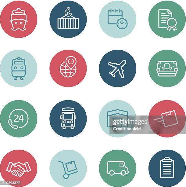 logistics icons - checking time with phone stock illustrations