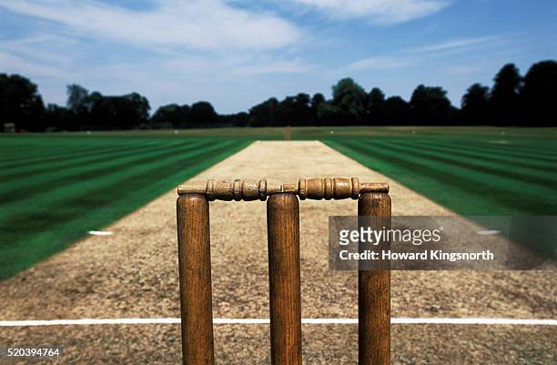 cricket pitch, england, south london - クリケット競技場 ストックフォトと画像