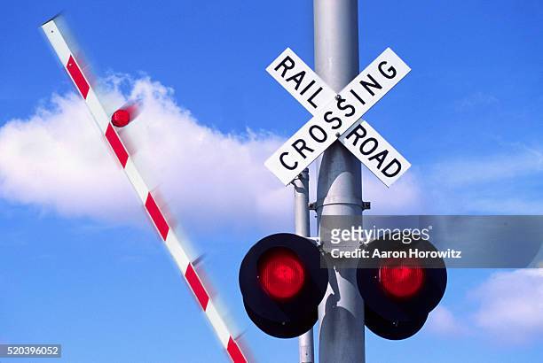railroad crossing signal - level crossing stock pictures, royalty-free photos & images