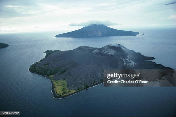 aerial view of krakatau - krakatoa stock pictures, royalty-free photos & images