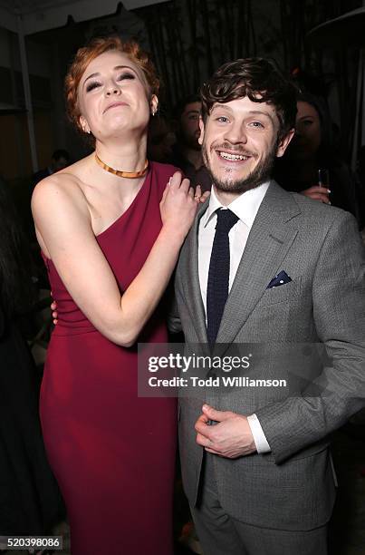 Sophie Turner and Iwan Rheon attend the after party for the premiere Of HBO's "Game Of Thrones" Season 6 at the Roosevelt Hotel on April 10, 2016 in...