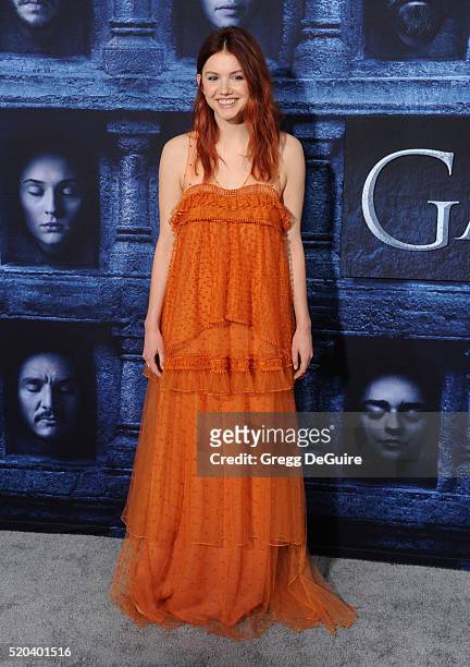 Actress Hannah Murray arrives at the premiere of HBO's "Game Of Thrones" Season 6 at TCL Chinese Theatre on April 10, 2016 in Hollywood, California.