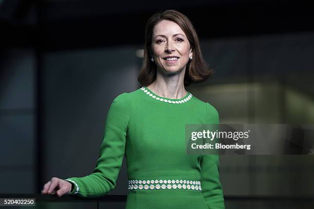 Helena Morrissey, chief executive officer of Newton Capital Management Ltd., poses for a photograph following a Bloomberg Television interview in...