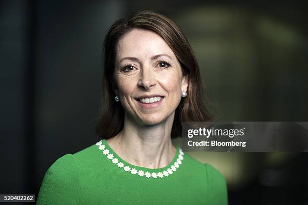 Helena Morrissey, chief executive officer of Newton Capital Management Ltd., poses for a photograph following a Bloomberg Television interview in...