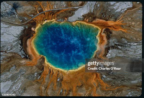 grand prismatic spring - grand prismatic spring stock pictures, royalty-free photos & images