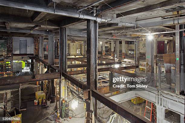 two levels of building infrastructure - unfinished basement stock pictures, royalty-free photos & images