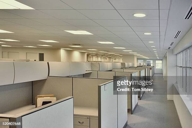 corporate office - cubicle stockfoto's en -beelden
