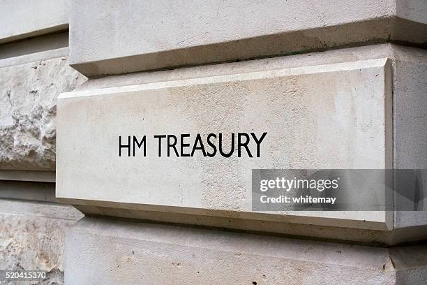 british government treasury sign - hm treasury stock pictures, royalty-free photos & images