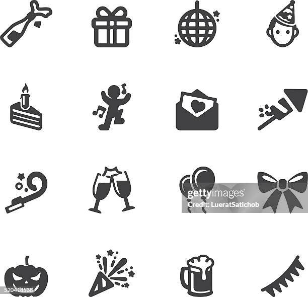 celebration silhouette icons | eps10 - taking a bow stock illustrations