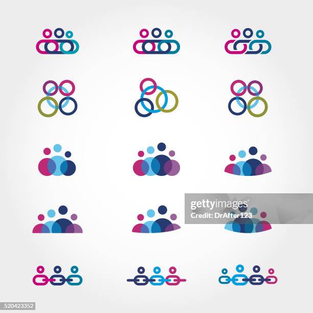 family icons - abstract people icons stock illustrations