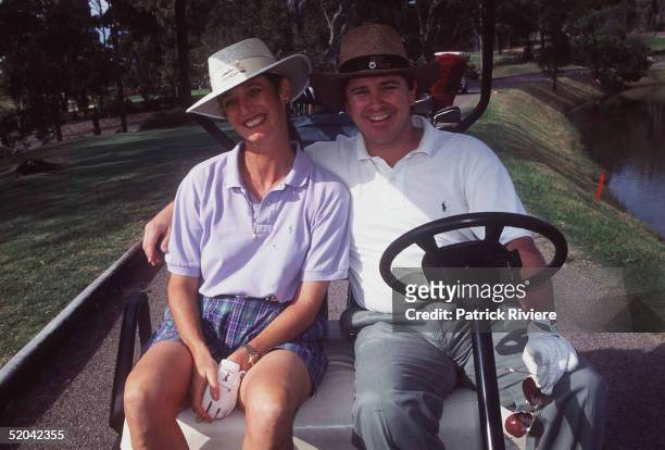 01 MARCH 1997 - JANE LUEDECKE AND HER HUSBAND AT THE OPENING OF THE CYPRESS LAKE RESORT IN THE HUNTER VALLEY, AUSTRALIA.