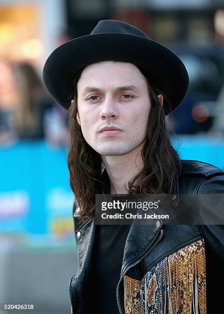 James Bay arrives for the private view of 'The Rolling Stones: Exhibitionism' at the Saatchi Gallery on April 4, 2016 in London, England.