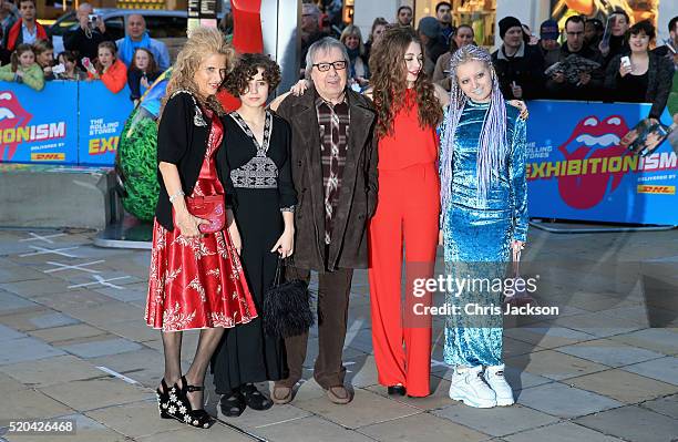 Suzanne Wyman , Bill Wyman and family arrive for the private view of 'The Rolling Stones: Exhibitionism' at the Saatchi Gallery on April 4, 2016 in...