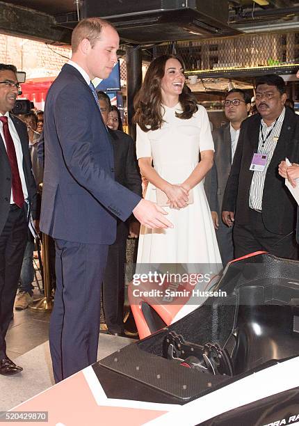 Catherine, Duchess of Cambridge and Prince William, Duke of Cambridge meet young entrepreneurs on April 11, 2016 in Mumbai, India.