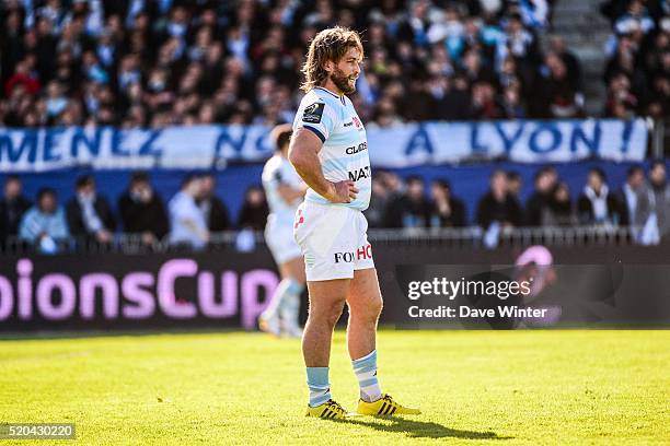 Dimitri Szarzewski of Racing 92 during the European Rugby Champions Cup Quarter Final between Racing 92 v RC Toulon at Stade Yves Du Manoir on April...