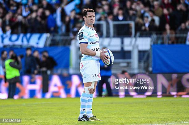 Dan Carter of Racing 92 during the European Rugby Champions Cup Quarter Final between Racing 92 v RC Toulon at Stade Yves Du Manoir on April 10, 2016...