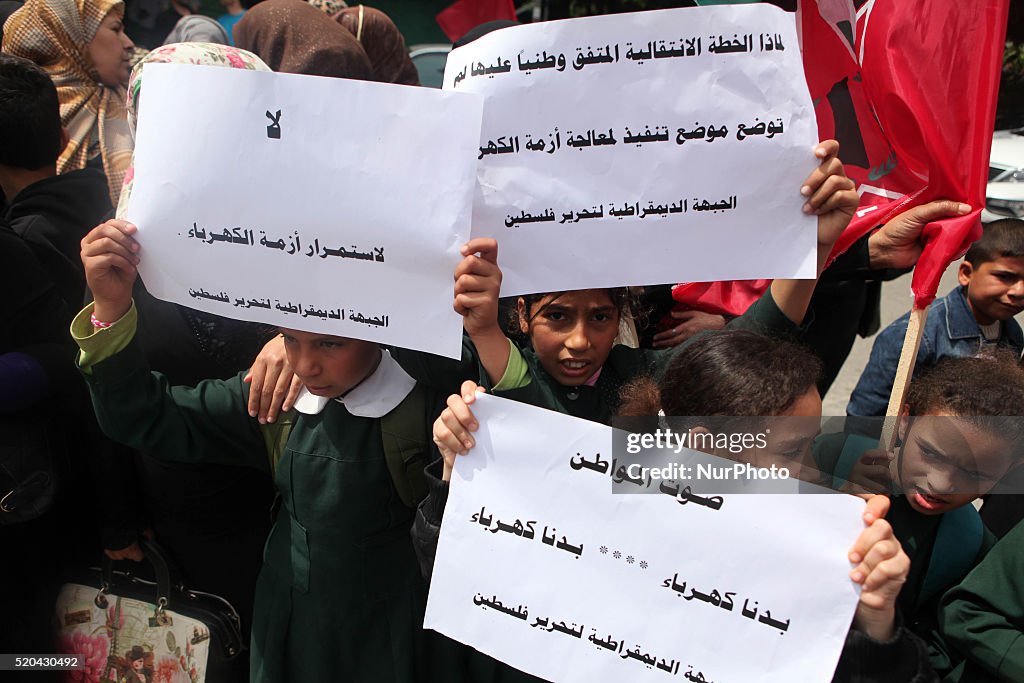 A demonstration against the interruption of continuous power supply in Gaza