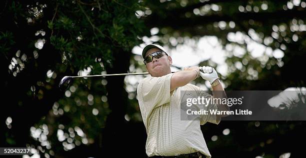 Titch Moore of South Africa tees off on the eighth hole during the second round of the South African Airways Open at Durban Country Club on January...