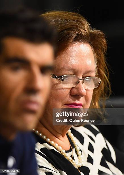 Gina Rinehart watches on during day five of the Australian Swimming Championships at the South Australian Aquatic & Leisure Centre on April 11, 2016...