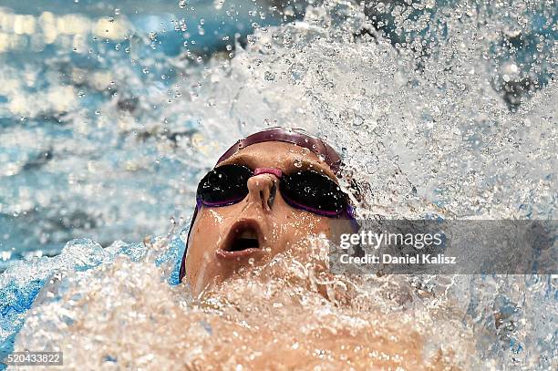 Jared Gilliland of Australia competes in the Men's 200 metre Backstroke during day five of the Australian Swimming Championships at the South...