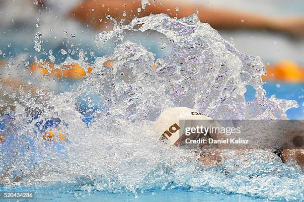 Bronte Campbell of Australia competes in the Women's 100 metre Freestyle during day five of the Australian Swimming Championships at the South...