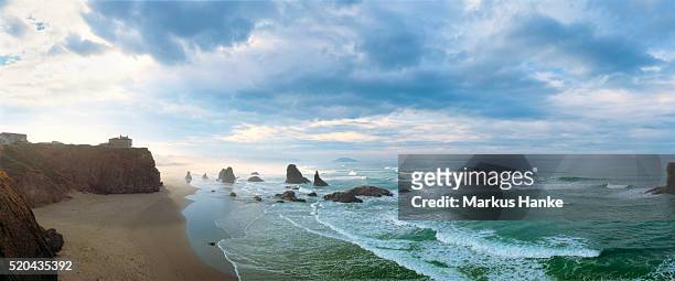 face rock viewpoint, bandon, oregon, usa - pacific northwest stock pictures, royalty-free photos & images