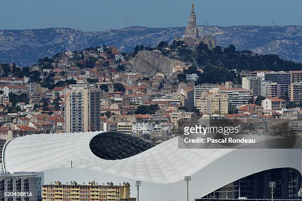 General view of the Stade Vélodrome de Marseille during the French League 1 match between Olympique de Marseille and FC Girondins de Bordeaux at...
