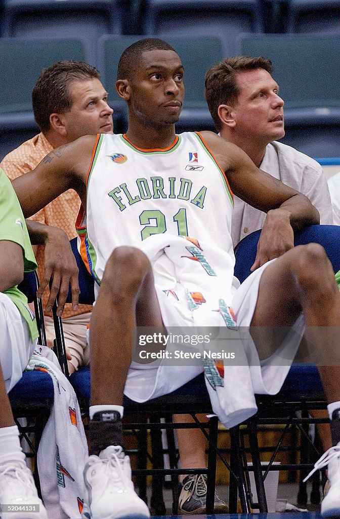Darius Rice Nba Darius Rice of the Florida Flame looks on from the bech against the ...
