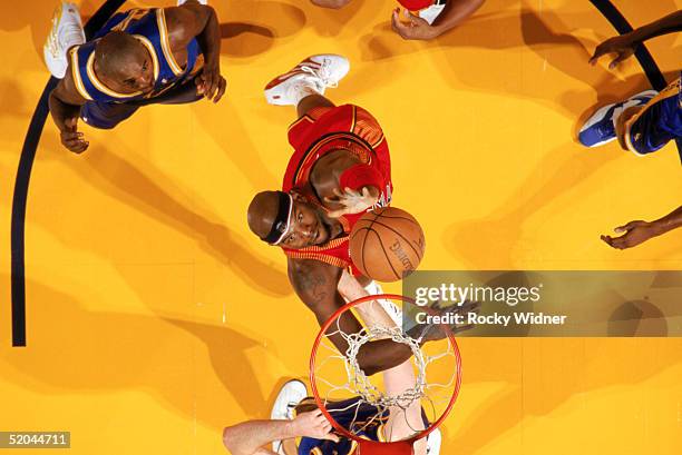 Marc Jackson of the Philadelphia 76ers shoots during a game against the Golden State Warriors at The Arena in Oakland on January 3, 2005 in Oakland,...