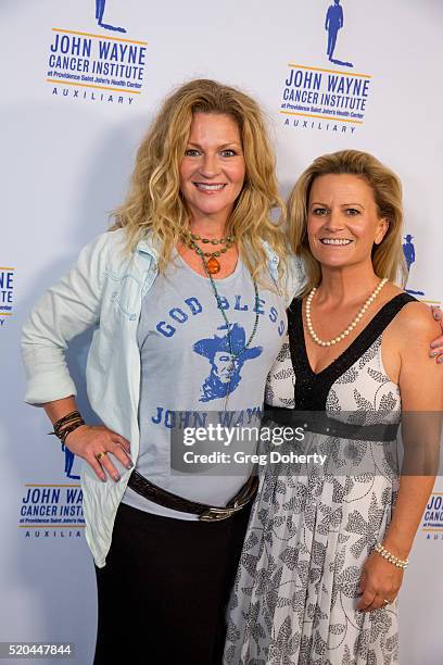 Marissa Wayne , and Melanie Wayne attend the John Wayne Odyssey Ball at the Beverly Wilshire Four Seasons Hotel on April 9, 2016 in Beverly Hills,...