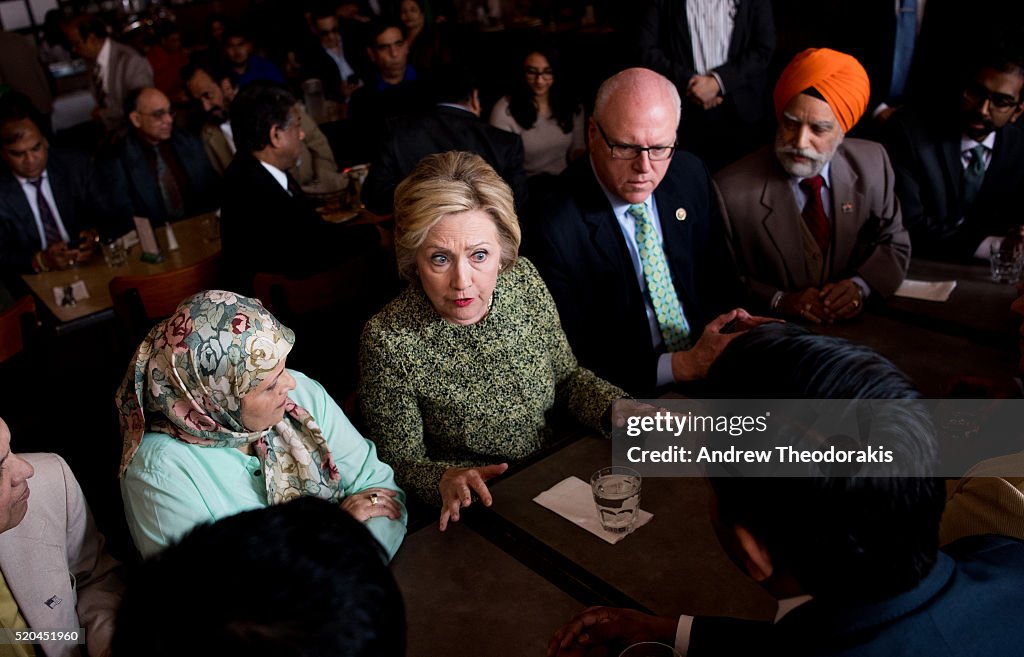 Hillary Clinton Visits Jackson Diner In Queens, NY