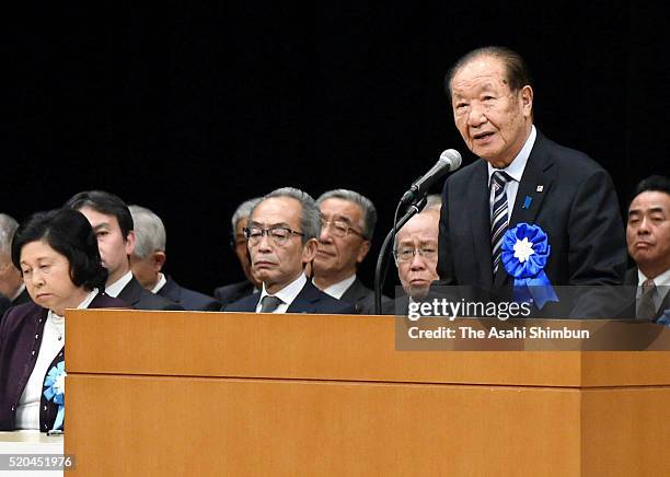 Shigeo Iizuka , representative of the Association of Families of Victims Kidnapped by North Korea addresses while former abductee by North Korea...
