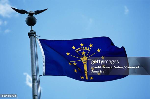 indiana state flag - indiana flag stock pictures, royalty-free photos & images