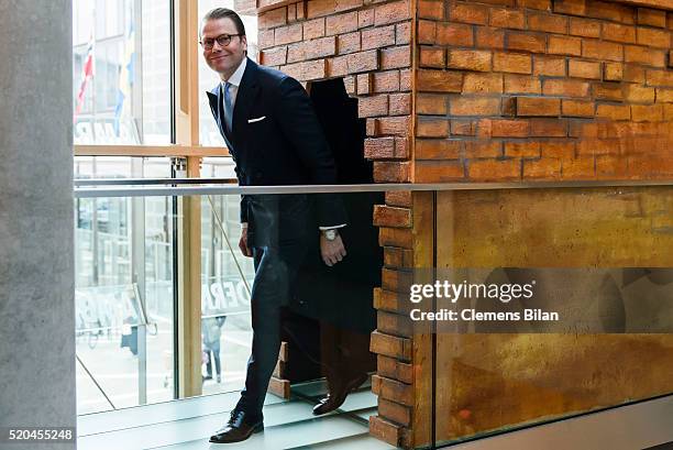 Prince Daniel of Sweden attends the opening of the exhibition 'Frech, wild & wunderbar - schwedische Kinderbuchwelten' at the Swedish Embassy on...