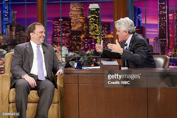 Episode 3146-- Pictured: Former White House Press Secretary Scott McClellan during an interview with host Jay Leno on May 16, 2006 --