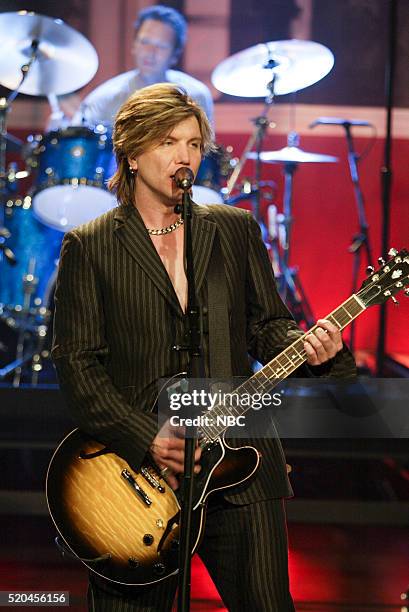 Episode 3146-- Pictured: Musician Mike Malinin of musical guest Goo Goo Dolls performs on May 16, 2006 --