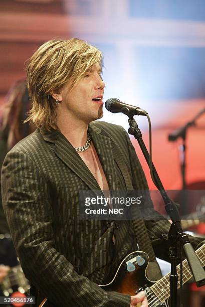 Episode 3146-- Pictured: Musician Mike Malinin of musical guest Goo Goo Dolls performs on May 16, 2006 --