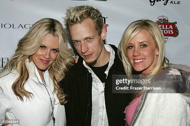 Jenny McCarthy, John Mallory Asher and Amy McCarthy arrive at the Matador Premiere Party at Easy Street Brasserie during the 2005 Sundance Film...