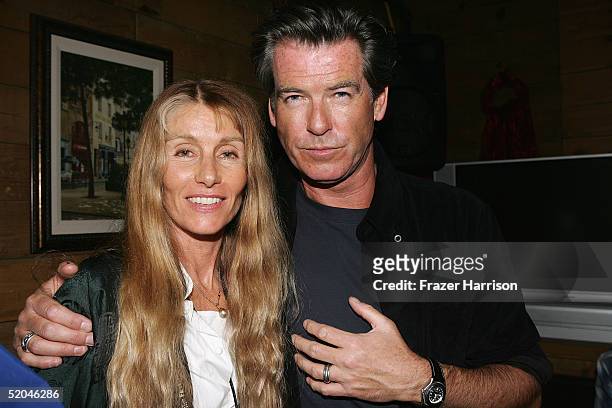 Producer Beau St. Clair and actor Pierce Brosnan arrive at the Matador Premiere Party at Easy Street Brasserie during the 2005 Sundance Film Festival...